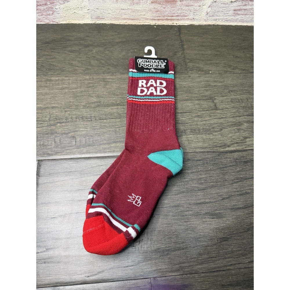 RAD DAD Socks by Gumball Poodle Unisex Ribbed Gym Crew Socks Novelty Gift